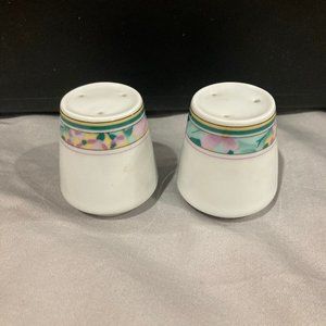 Graf Von Henneberg Bavaria Salt & Pepper Shakers Pink Green Floral Band